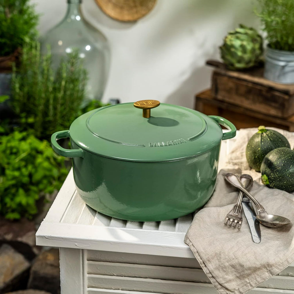 BALLARINI Bellamonte Cast Iron 7.5-qt Round Dutch Oven - Saggio Green