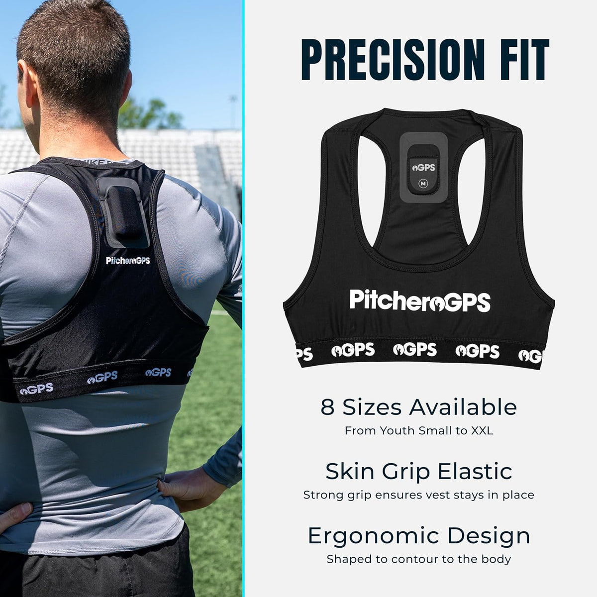 Player Vest Player Tracker, High-performance Fabric with Secure Tracker Pocket, Vest Only