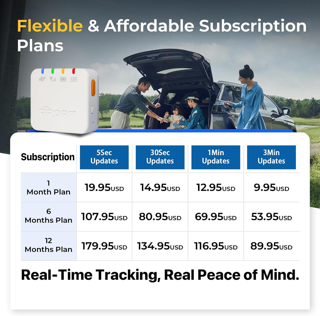 QuadTrack GPS Tracker for Vehicles, Car GPS Tracking Device with 6-Month Data Plan, Real-Time 4G LTE Vehicle Tracker, 3-Year Battery Life, Geo-Fence, Magnetic Mount, Fleet & Personal Use