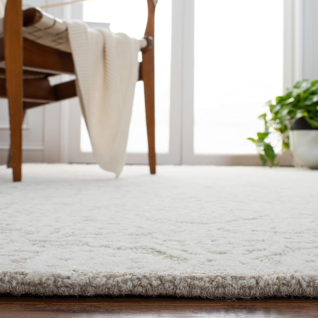 SAFAVIEH Area Rug 9x12 - Metro Collection - Large - Natural & Ivory, Handmade Wool, Ideal for Living Room, Bedroom, Dining Space (MET998A)