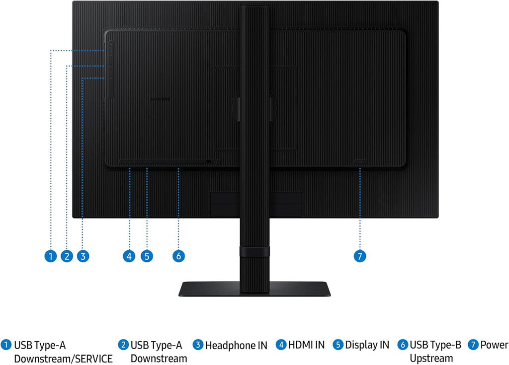 SAMSUNG 24" ViewFinity S6 (S60D) Series QHD High Resolution Computer Monitor, 100Hz, HDR10, Multiple Ports w/ HDMI, DisplayPort, USB-A, Easy Setup, Height Adjustable Stand, LS24D606EANXZA, 2024