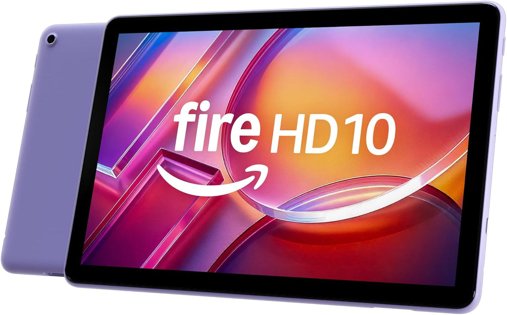 Amazon Fire HD 10 tablet (newest model) built for relaxation, 10.1" vibrant Full HD screen, octa-core processor, 3 GB RAM, 64 GB, Lilac