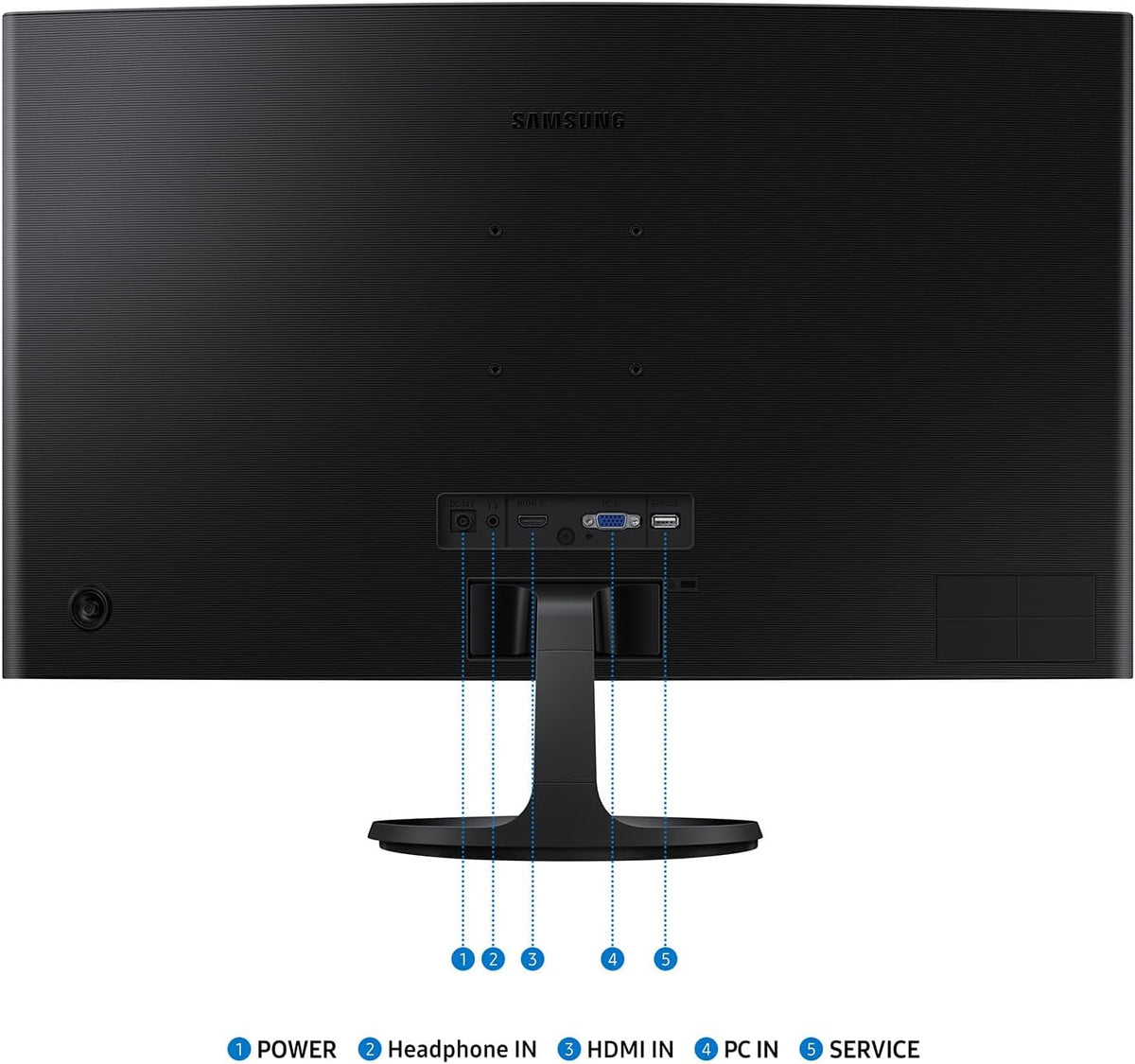 Samsung 27" Essential S3 (S36GD) Curved Monitor - FHD, 1800R Curved Screen, 100Hz, Eye Saver Mode, Game Mode, HDMI D-sub, LS27D36CGANXZA