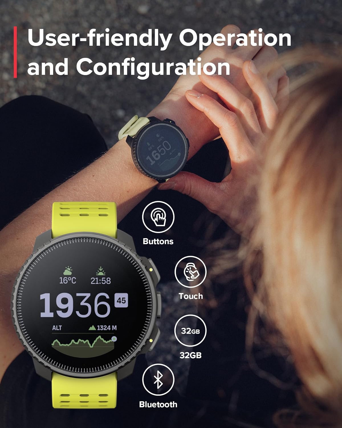 SUUNTO Vertical GPS Adventure Watch, Activity Tracker w/Dual-Band GNSS & Offline Maps, Supports 95+ Sports, Training Metrics & Recovery Insights, Solar Charging Opt. for 1yr Daily Use