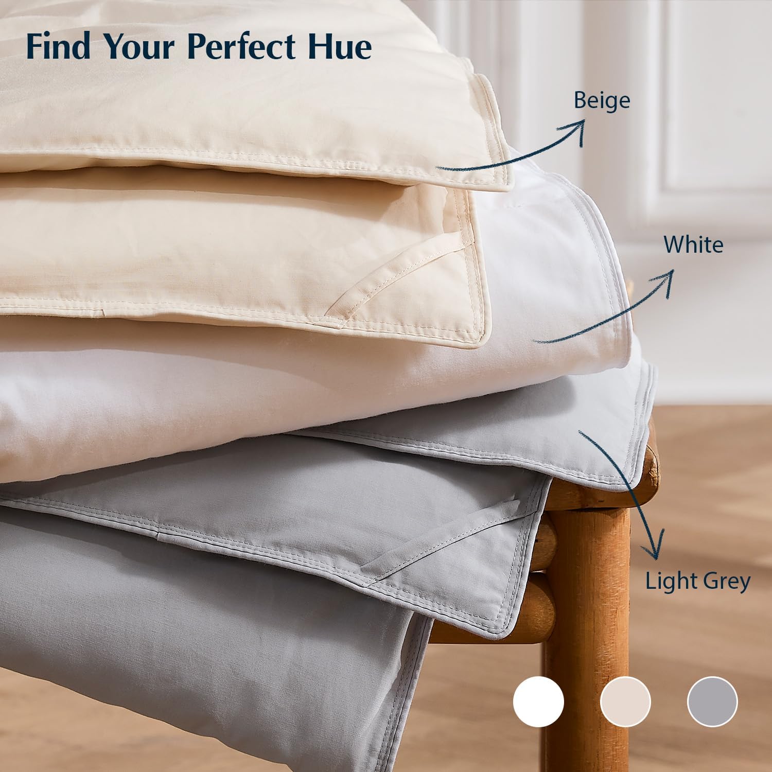 Pacific Coast Lightweight Goose Feather Down Fiber Comforters King Size, Summer Duvet Insert, Ultra Soft, Breathable, Hotel Luxury Bedding Comforter with 8 Tabs, White, 106 x 90 inches