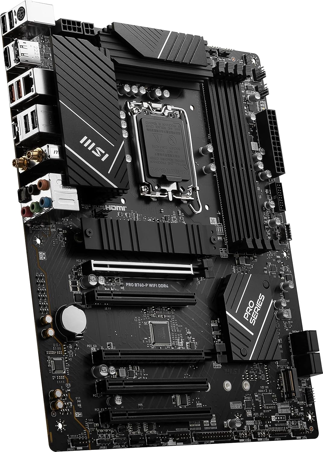 MSI PRO B760-P WiFi DDR4 ProSeries Motherboard - Supports 12th/13th/14th Gen Intel Processors, LGA 1700, DDR4, PCIe 4.0, M.2, 2.5Gbps LAN, USB 3.2 Gen2, HDMI/DP, Wi-Fi 6E, Bluetooth 5.3, ATX