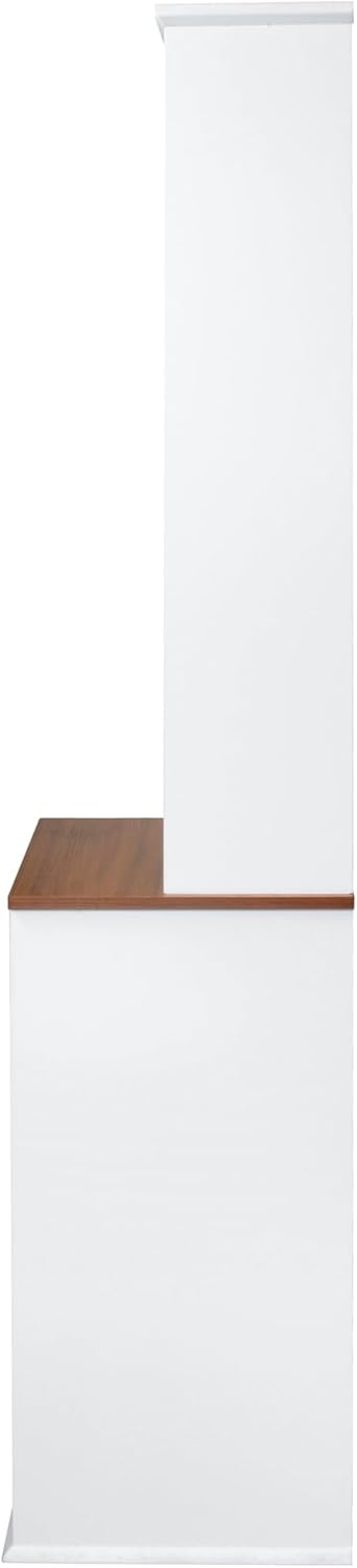 40.2" W Hall Tree with Bench and Shoe Storage, Modern Entryway Bench with 3 Hooks, 3 Shelves and Drawers for Living Room, Hallway, Entryway, White