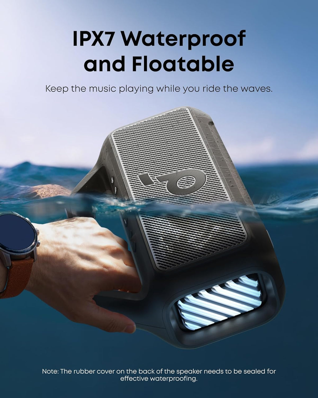 Anker Soundcore 2 & Soundcore Boom 2 Outdoor Speaker, 80W, Subwoofer, BassUp 2.0, 24H Playtime, IPX7 Waterproof, Floatable, RGB Lights, USB-C, Custom EQ, Bluetooth 5.3, Portable for Outdoors, Camping