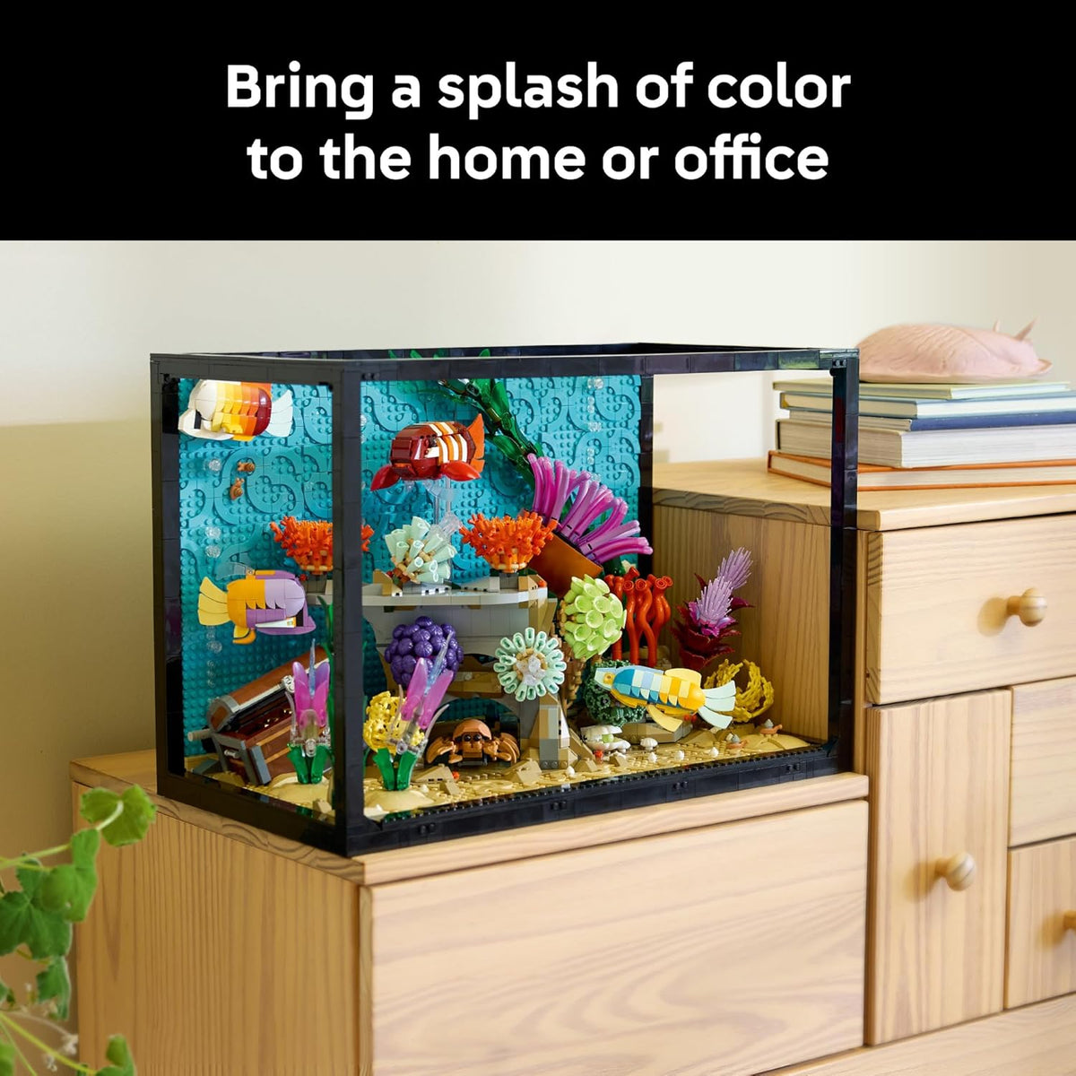 LEGO Icons Tropical Aquarium Building Set for Adults, Ages 18+ - Bedroom, Home Office Decor - Gifts for Men & Women - Model Fish Kit with Plants & Corals - 10366
