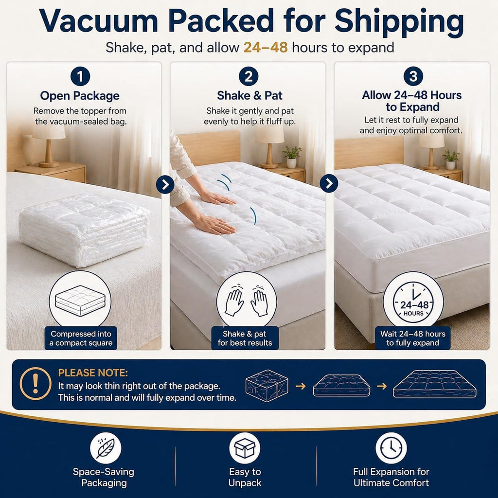 West Month Mattress Topper 1000gsm Premium Quilted, Mattress Cover with Deep Pocket Fits 8-21 Inch Mattresses, Breathable Fluffy Bed Topper for Soft Comfort (White,King)
