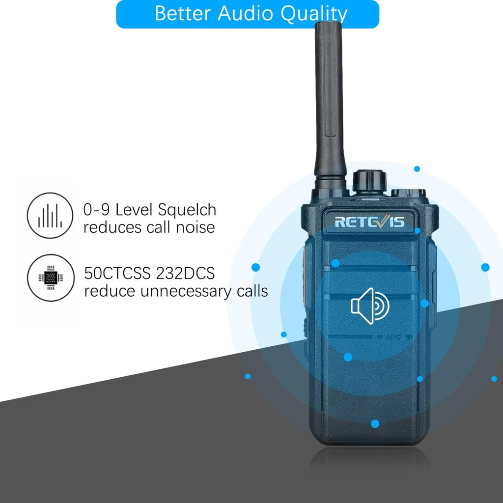 Retevis RB26 2 Way Radios Long Range,Work Walkie Talkie with Earpiece Bulk,21-Hours,USB-C,GMRS Repeater Capable,Flashlight,Business Two-Way Radios Rechargeable for Adults School Church Retail(10 Pack)