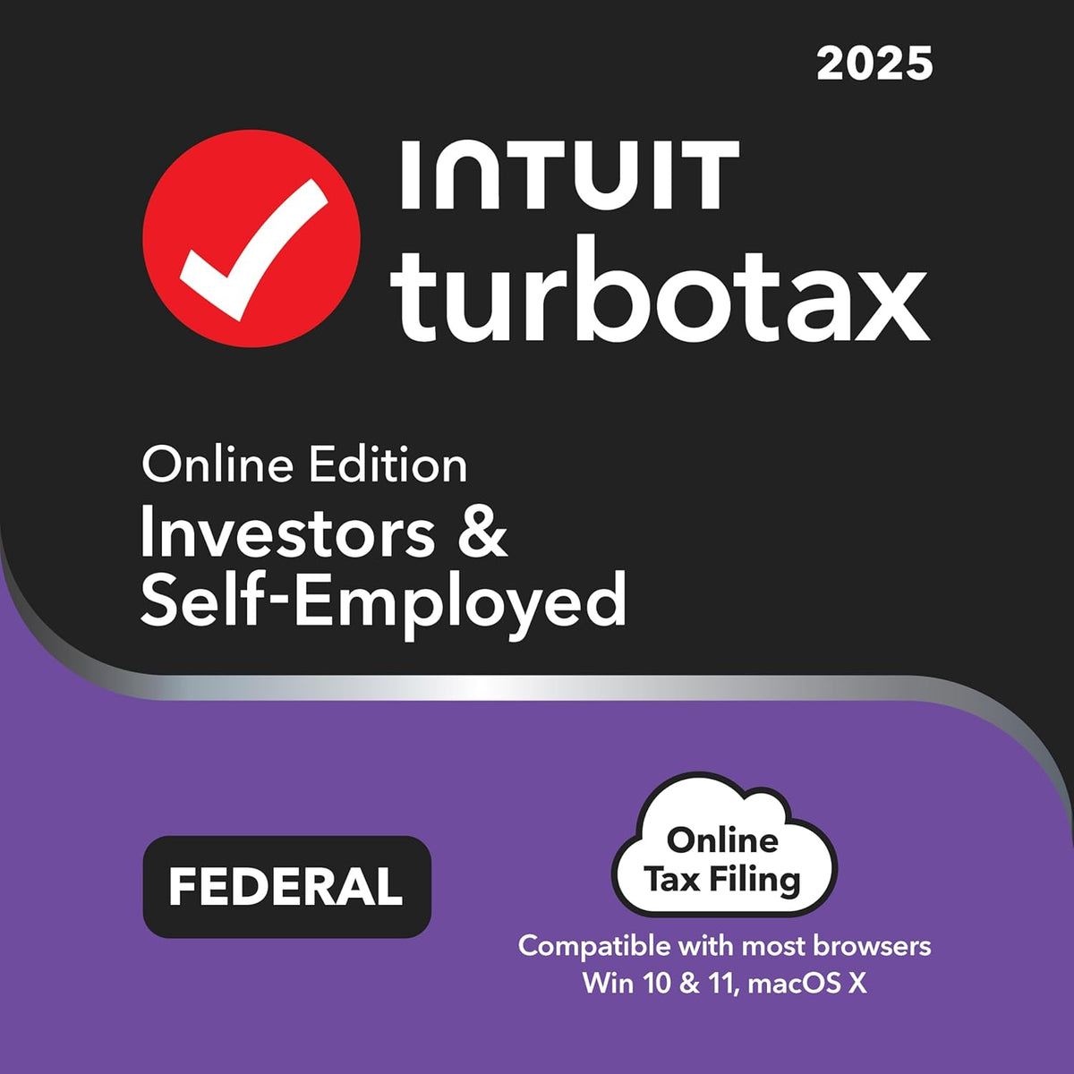 TurboTax Online 2025, Investors & Self Employed, Federal Tax Return Online Activation Code