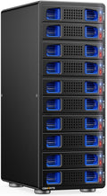 CENMATE Aluminum 10 Bay Hard Drive RAID Enclosure with Cooling Fan for 2.5/3.5" SATA HDD/SSD with USB A/C 3.0＋eSATA Cable, 3.5 Hard Drive Enclosure Supports 160TB Capacity, 8 RAID Modes, DAS(NO NAS)