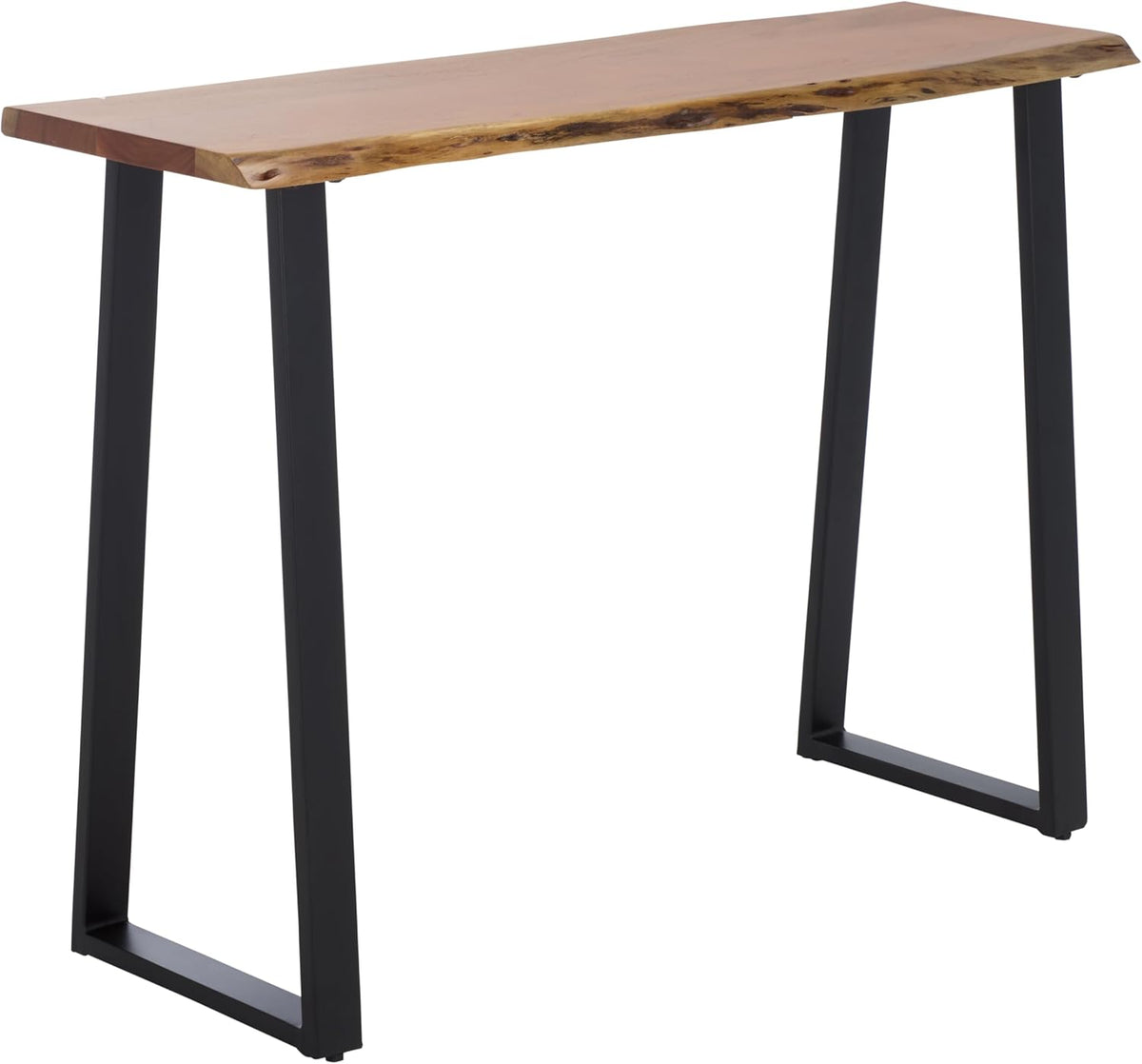 SAFAVIEH Home Collection - Adella Live Edge Entryway Console Table, Natural Wood Top with Black Metal Open Legs (CNS3704A)