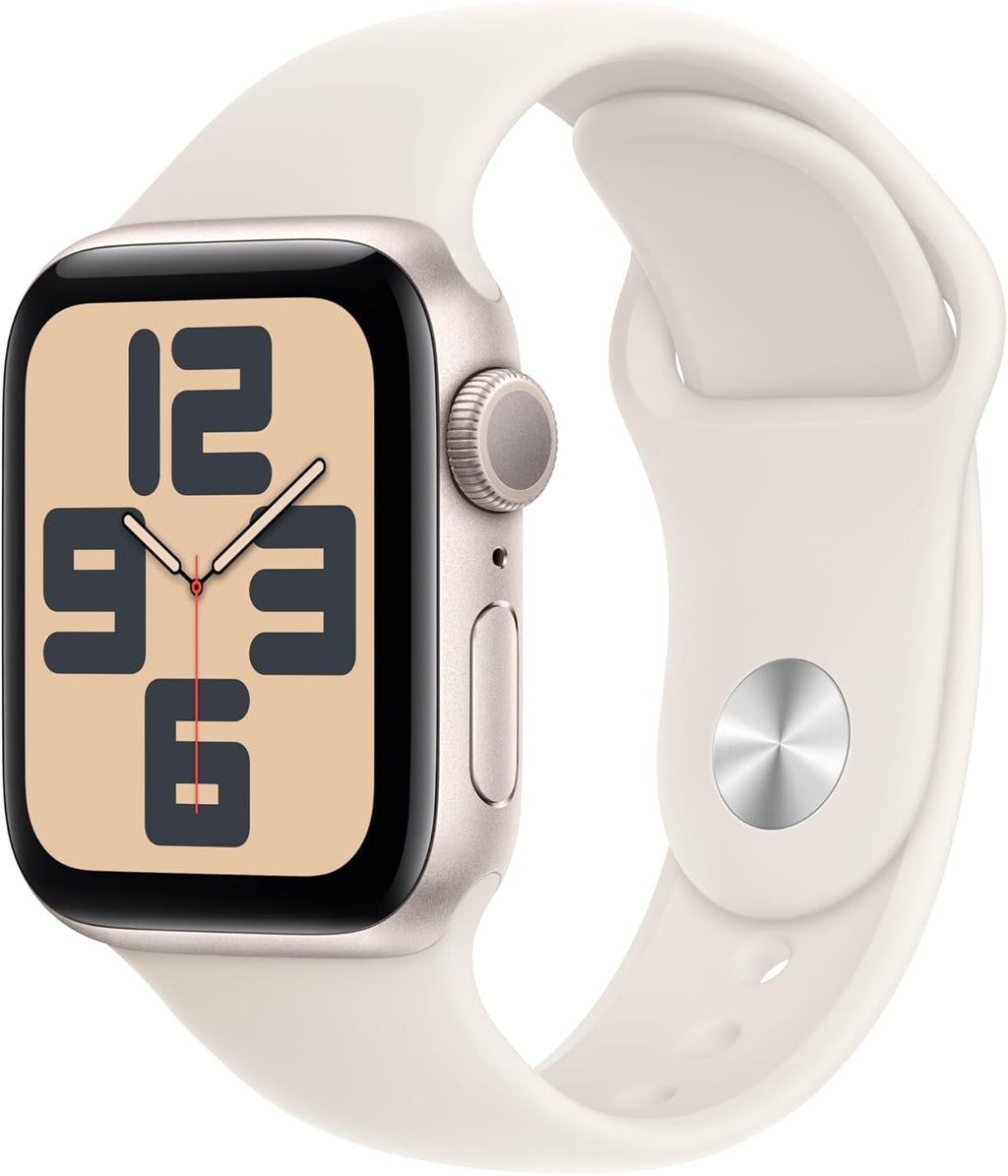 Apple Watch SE (2nd Gen) GPS 40mm Smartwatch with Starlight Aluminum Case with Starlight Sport Band S/M. Fitness and Sleep Trackers, Crash Detection, Heart Rate Monitor, Retina Display