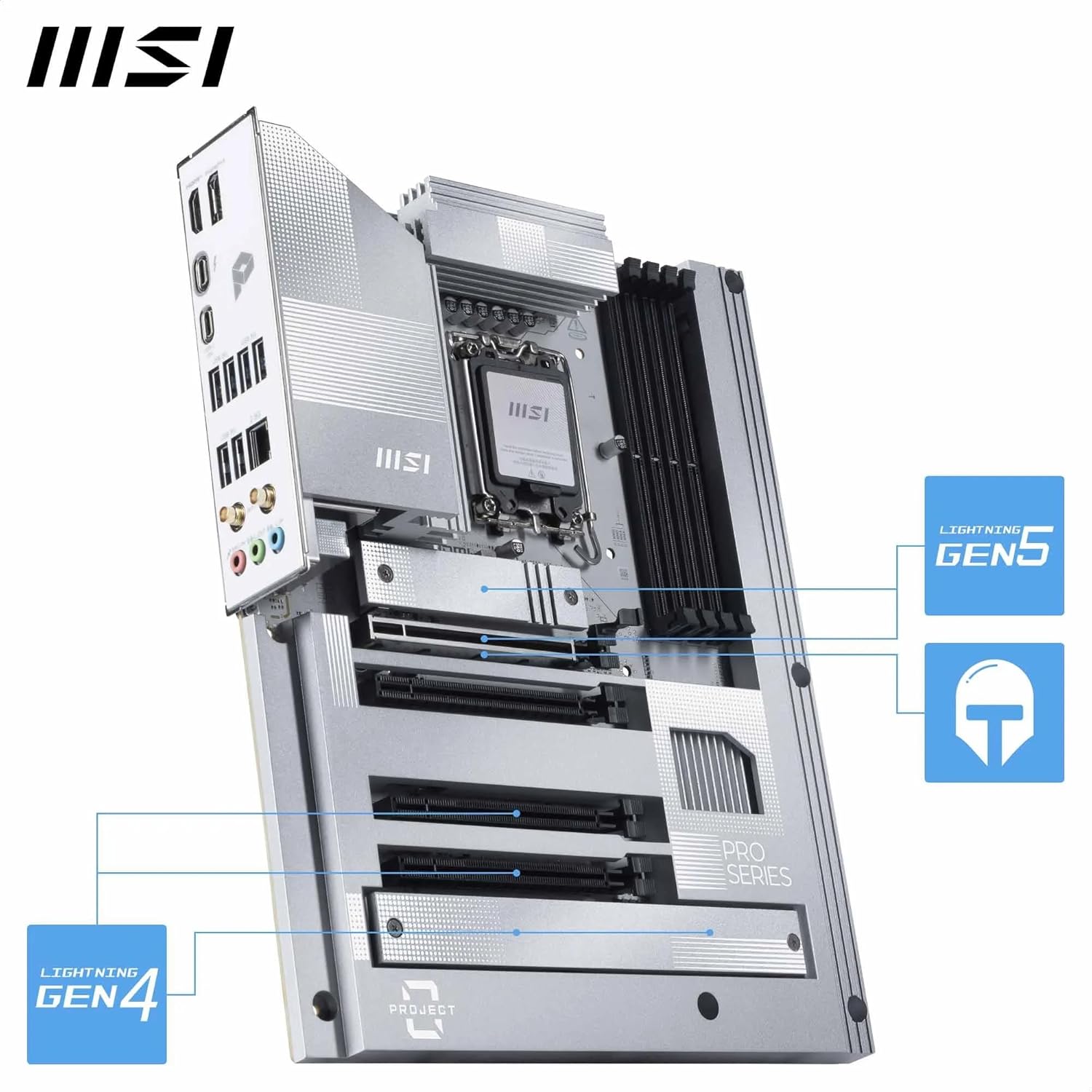 MSI PRO Z890-S WiFi PZ Motherboard, Back-Connect ATX - Supports Intel Core Ultra Processors (Series 2), LGA 1851 - DDR5 Memory Boost (8600+ MT/s OC), PCIe 5.0 x16, M.2 Gen5, Wi-Fi 7, 2.5G LAN