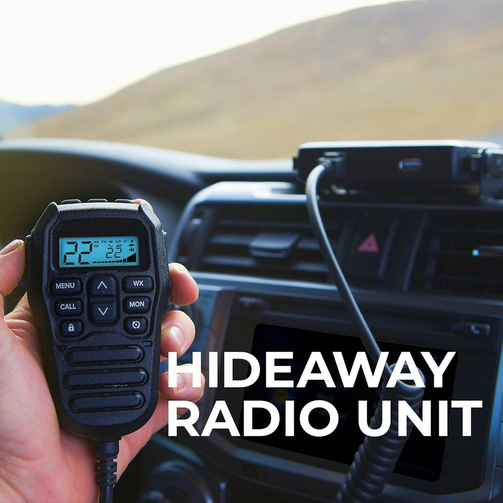 Midland - MXT275 MicroMobile GMRS Radio - 15 watts Two-Way Radio with Integrated Control Microphone - Overland Caravanning Tractors - Detachable External Magnetic Mount Antenna - 8 Repeater Channels