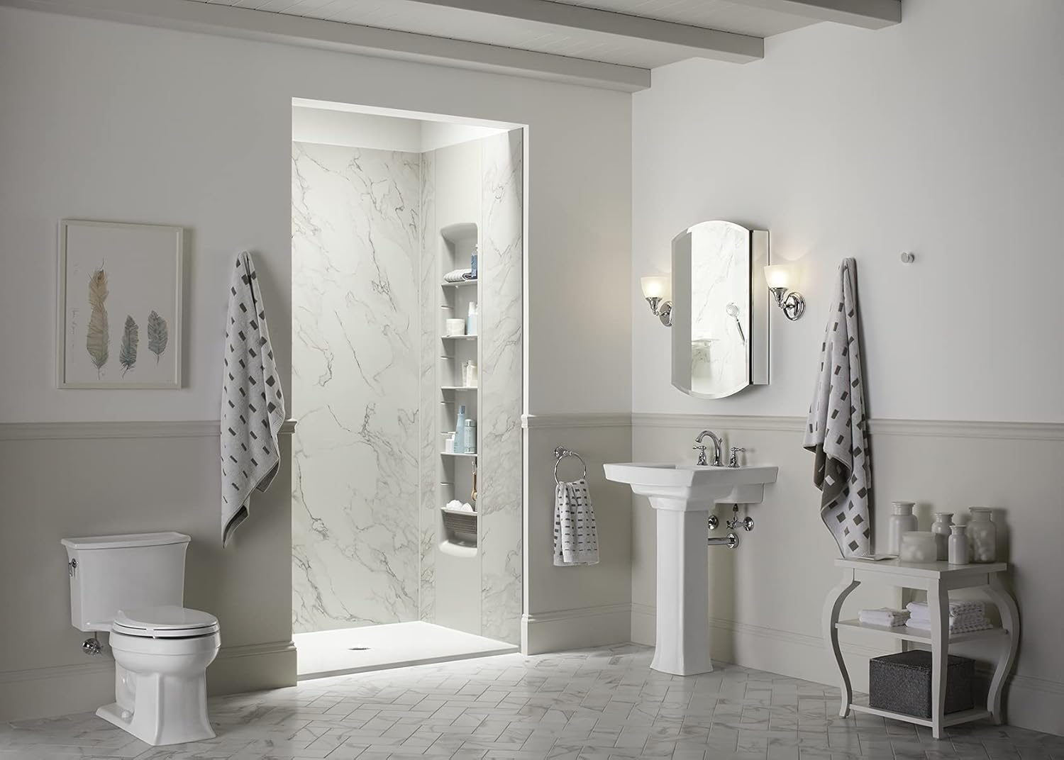 Kohler 3073-NA Archer 20" W x 31" H Aluminum Single-Door Bathroom Medicine Cabinet with Mirror, Recessed or Surface Mount Bathroom Wall Cabinet, Beveled Edges
