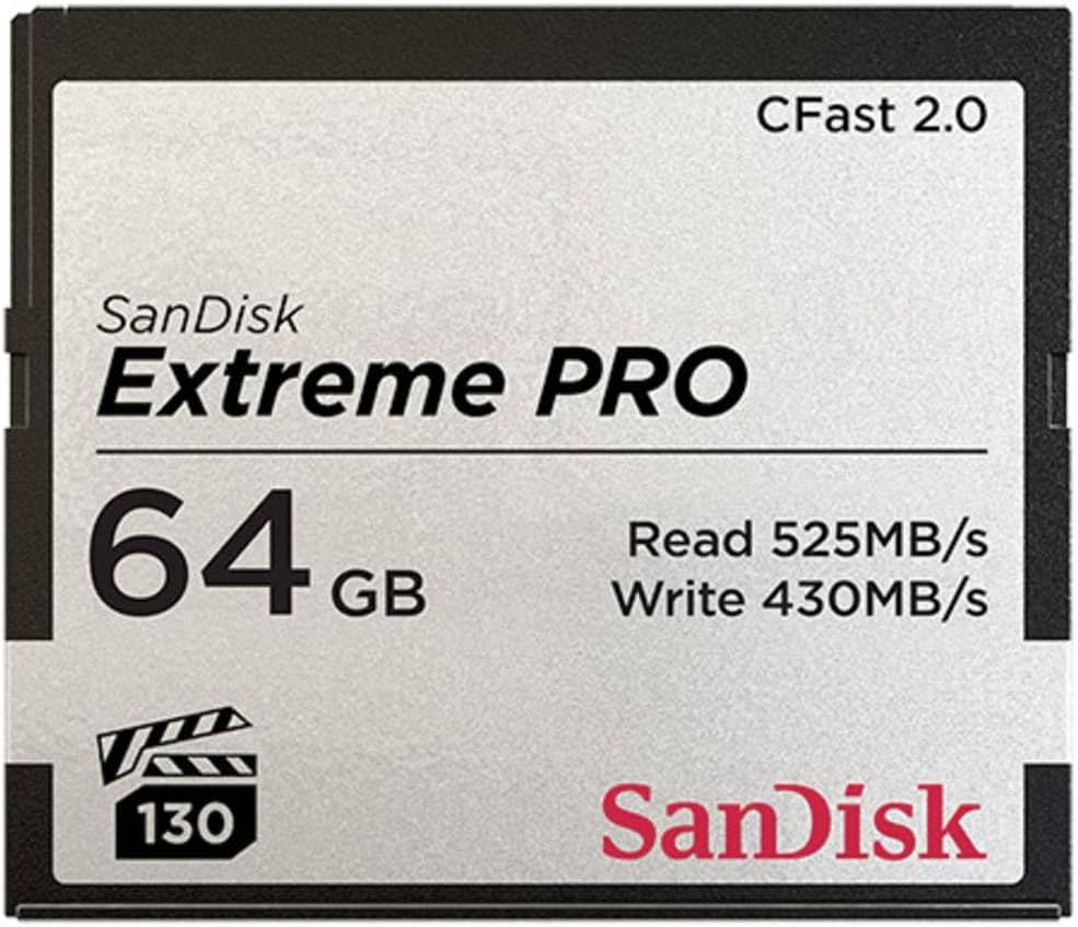 SANDISK 64GB Extreme PRO CFast 2.0 Memory Card - SDCFSP-064G-G46D