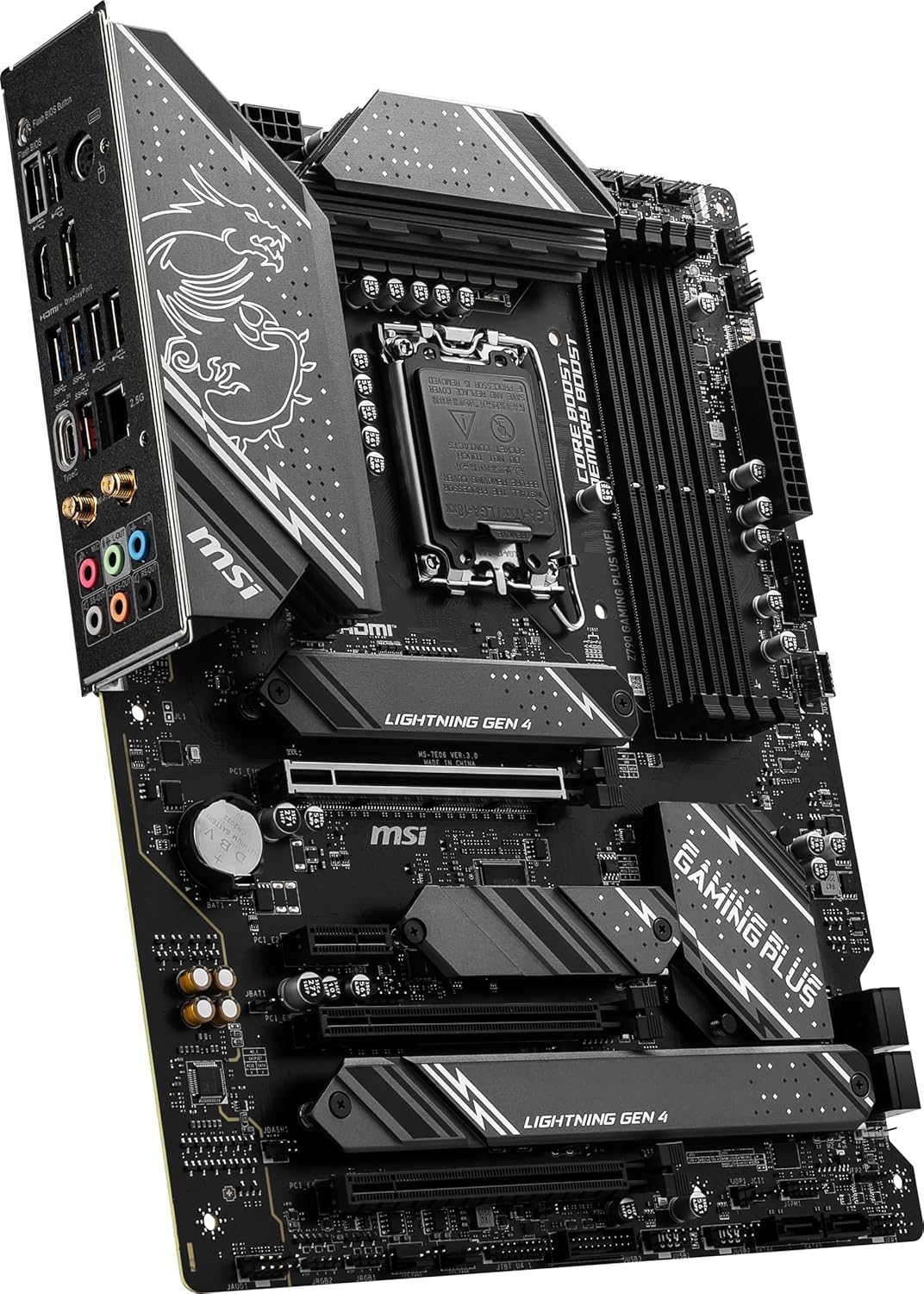 MSI Z790 GAMING PLUS WIFI-AMZ Gaming Motherboard (Support 14th/13th/12th Gen Intel Processors, LGA 1700, DDR5, PCIe 5.0, M.2 Slots, 2.5Gbps LAN, USB 3.2 Gen2, Wi-Fi 6E, Bluetooth 5.3, ATX) (Renewed)