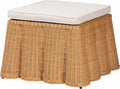 Bali & pari Palm Bohemian Honey Scallop Rattan Ottoman