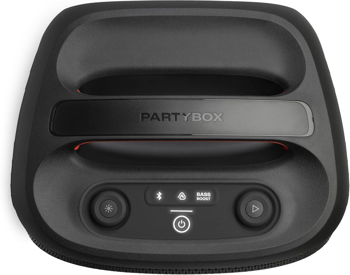 JBL PartyBox Encore Essential 2 - Portable Battery-Powered Party Speaker with AI Sound Boost, Up to 15 Hours of Play time, IPX4 Splash Proof, and Multi-Speaker Connection by Auracast (Black)