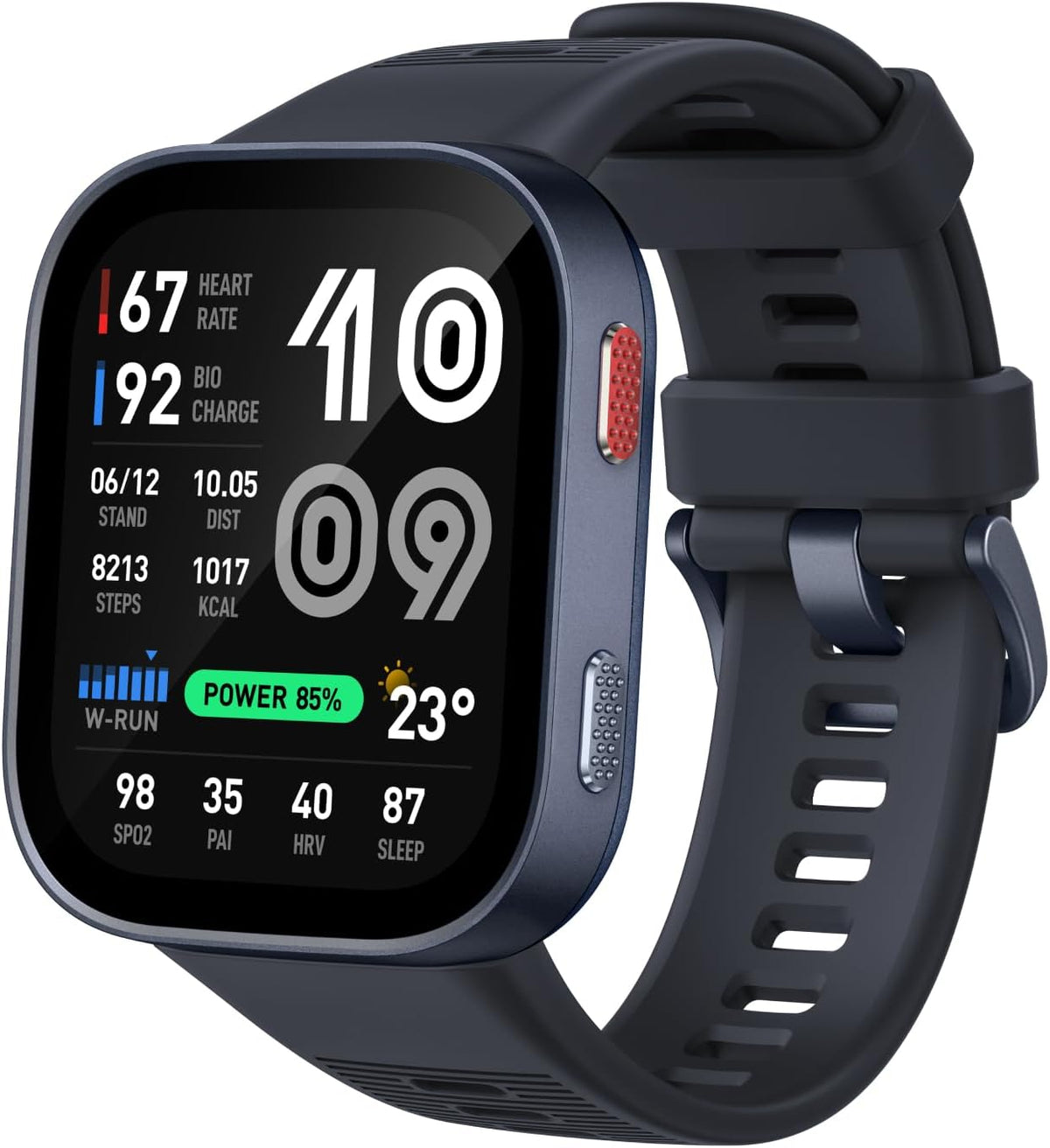 Amazfit Bip Max 50mm Smartwatch, 2.07" AMOLED Display, 20 Days of Battery, GPS, 4GB Storage, Offline Maps, Fitness Tracker, Hybrid Training, 150+ Sports, HYROX Mode, 5 ATM for Android & iPhone, Blue