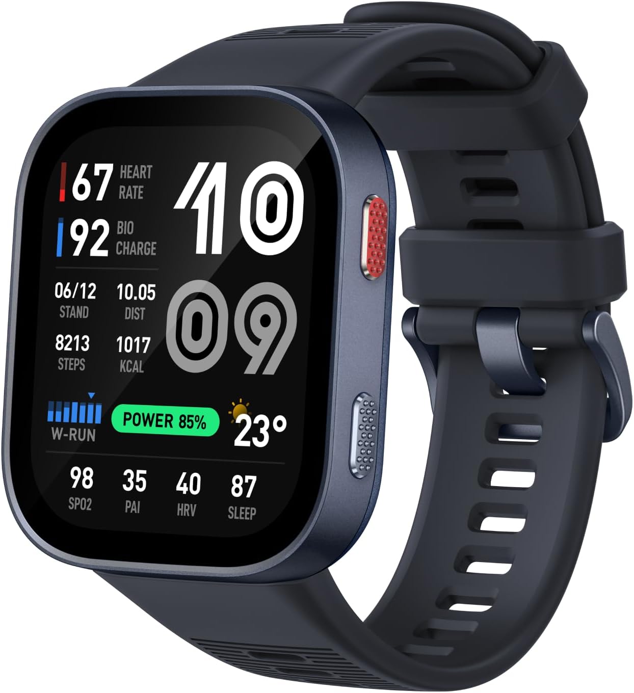 Amazfit Bip Max 50mm Smartwatch, 2.07" AMOLED Display, 20 Days of Battery, GPS, 4GB Storage, Offline Maps, Fitness Tracker, Hybrid Training, 150+ Sports, HYROX Mode, 5 ATM for Android & iPhone, Blue