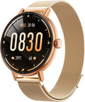 Yoever Smart Watches for Women, 1.57" HD 43mm Fitness Tracker Answer/Make Call, Heart Rate/Sleep/SpO2, Round Smart Watch for iPhone/Samsung/Android, IP68 Waterproof, 110+ Sport Mode - Gold