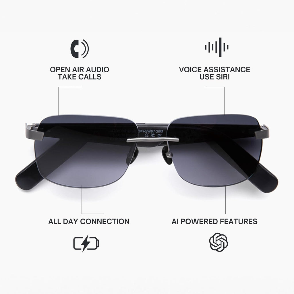 Lucyd Eddie Bauer Smart Glasses for Men Bluetooth Smart Glasses with UV400 Polarized Lenses, Open Ear Speakers & Microphone Horizon (Standard)
