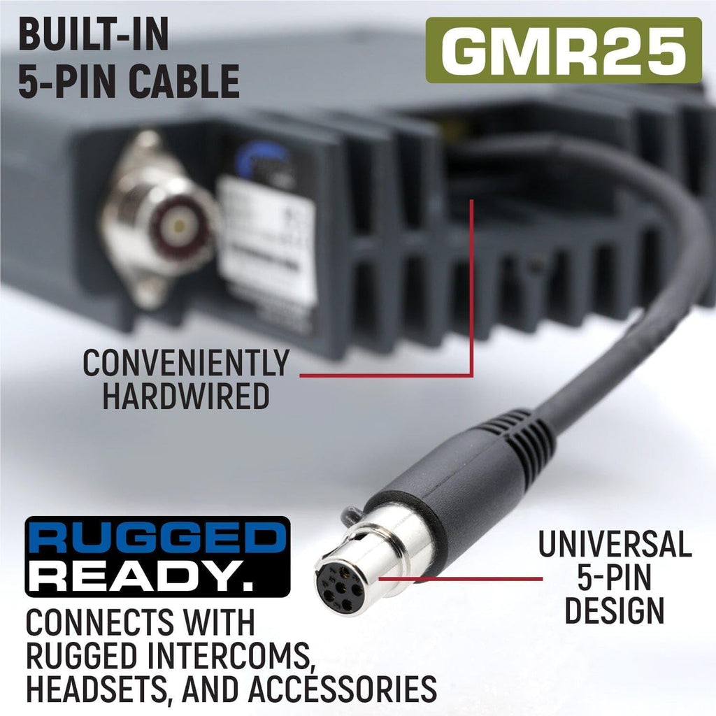Rugged Radios GMRS 25 Watt Waterproof Two Way Mobile Radio Only for Overlanding Off Road Farming