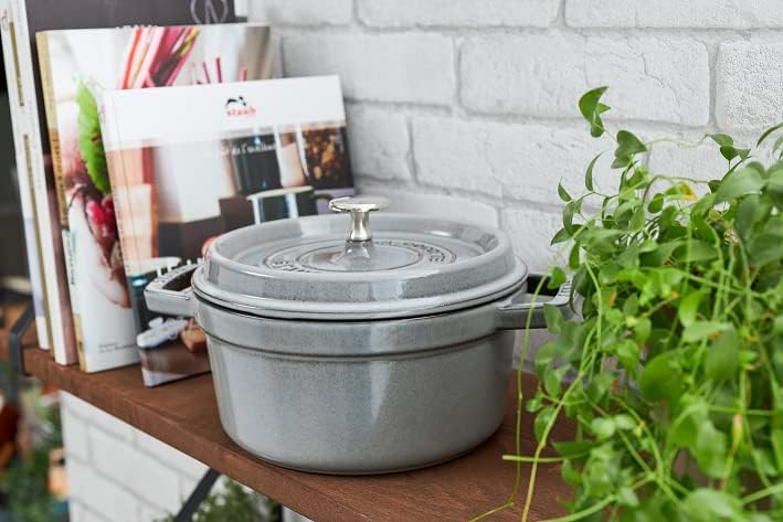 Staub 1003926 Cast Iron Roaster/Cocotte, Round 28 cm, 6.7 L, Graphite Grey