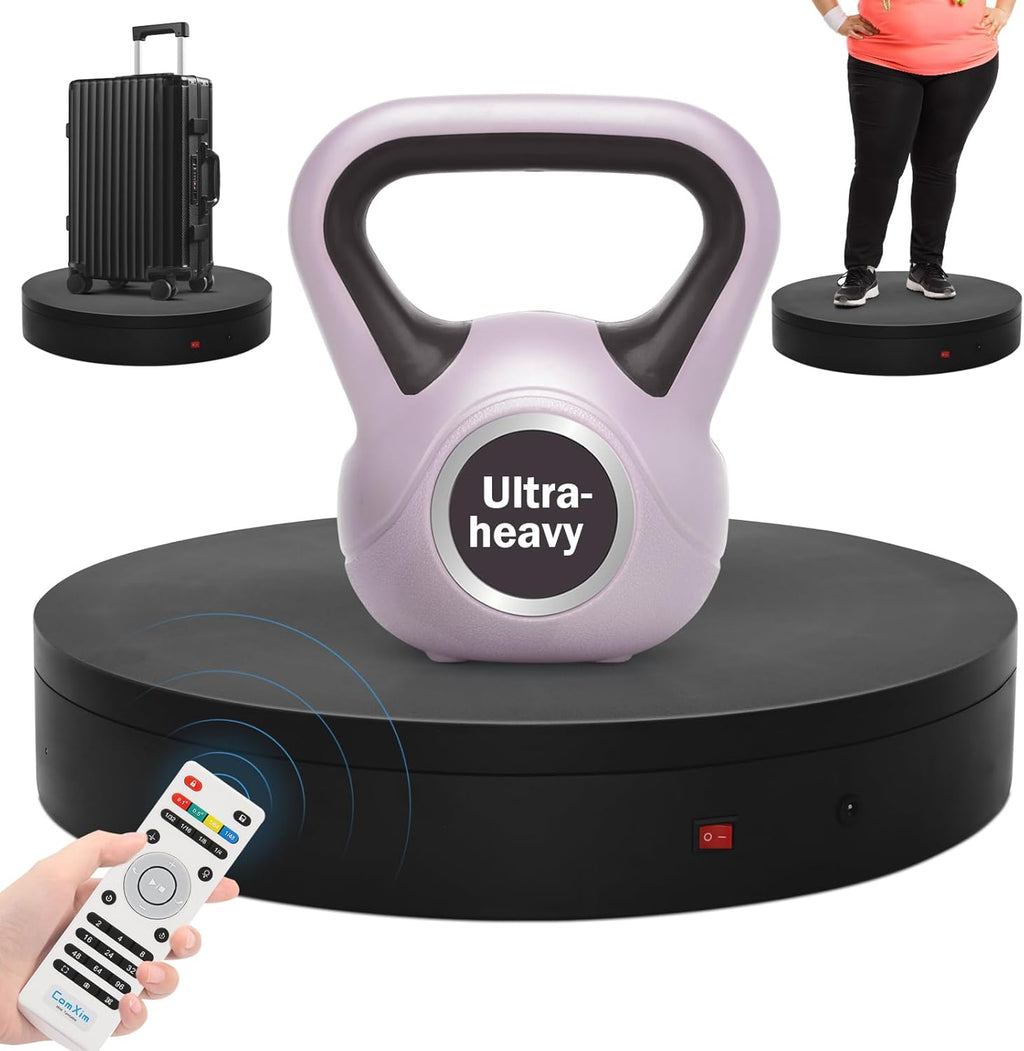 19.7In Remote Large Motorized electric turntable Rotating platform Photography Turntable Motorized lazy susan Base giratoria para for Photography,3D Scanner,Heavy duty display(Load Range:220~500lbs)