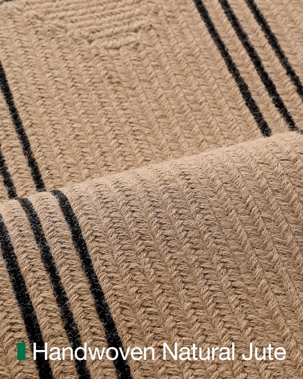 LUMI 3x8 Jute Runner Rug Non Slip for Hallway, Natural Rustic Carpet No Shedding, Farmhouse Braided Area Mat Indoor High Traffic for Living Room, Entryway, Kitchen, Laundry