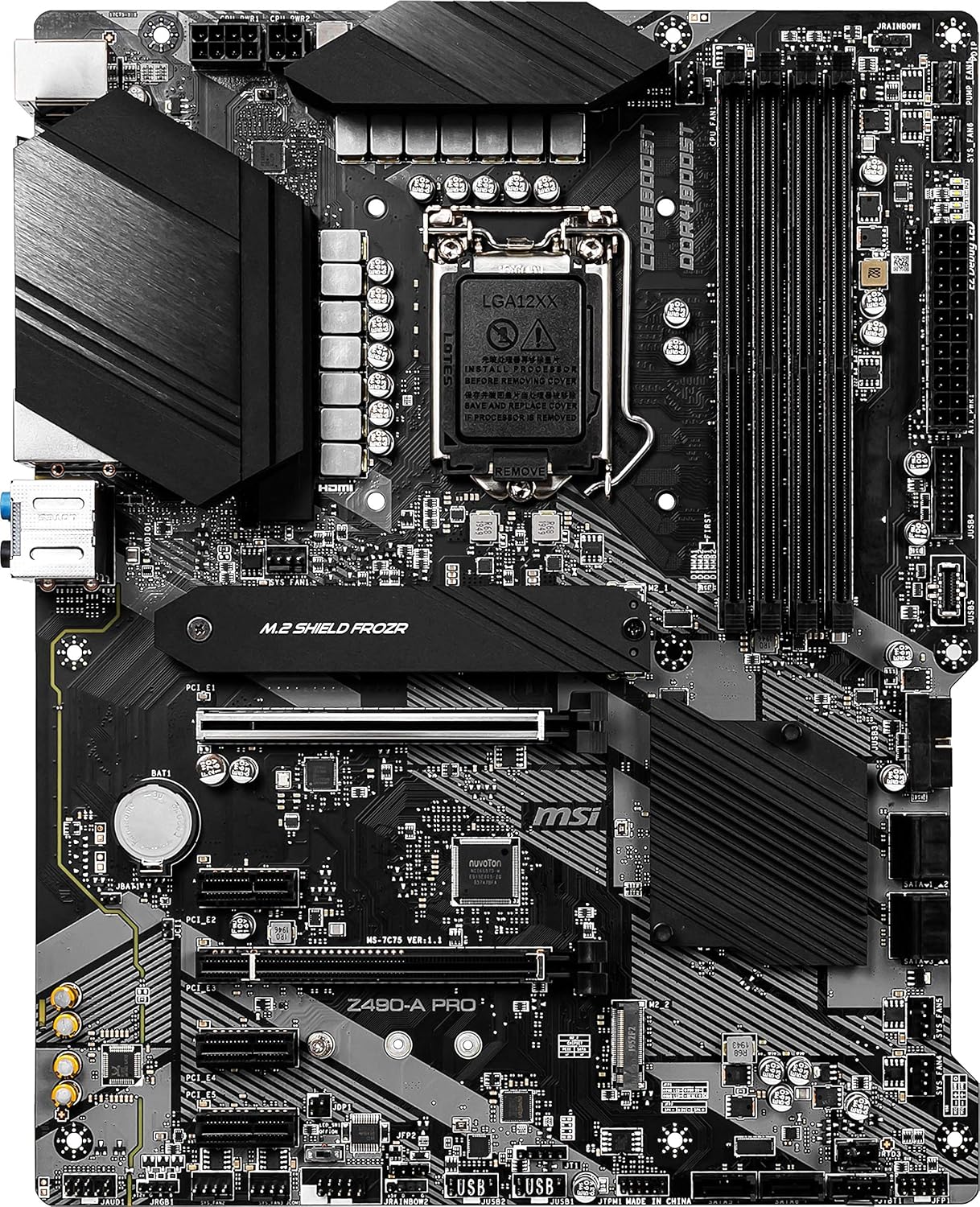 MSI Z490-A PRO ProSeries ATX Motherboard (10th Gen Intel Core, LGA 1200 Socket, DDR4, Dual M.2 Slots, USB 3.2 Gen 2, 2.5G LAN, DP/HDMI)