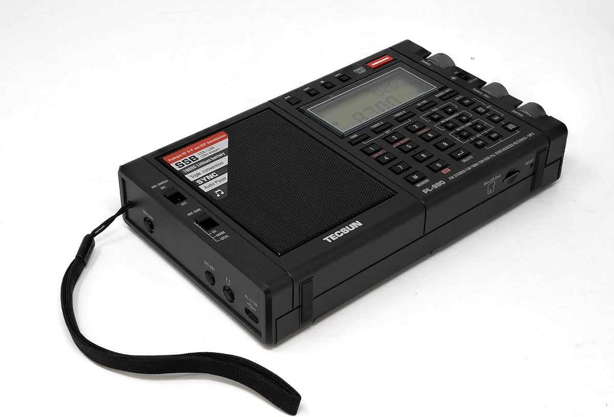 Tecsun PL990 Digital Worldband AM/FM Shortwave Longwave Radio with Single Side Band Reception & MP3 Player, Matte Black