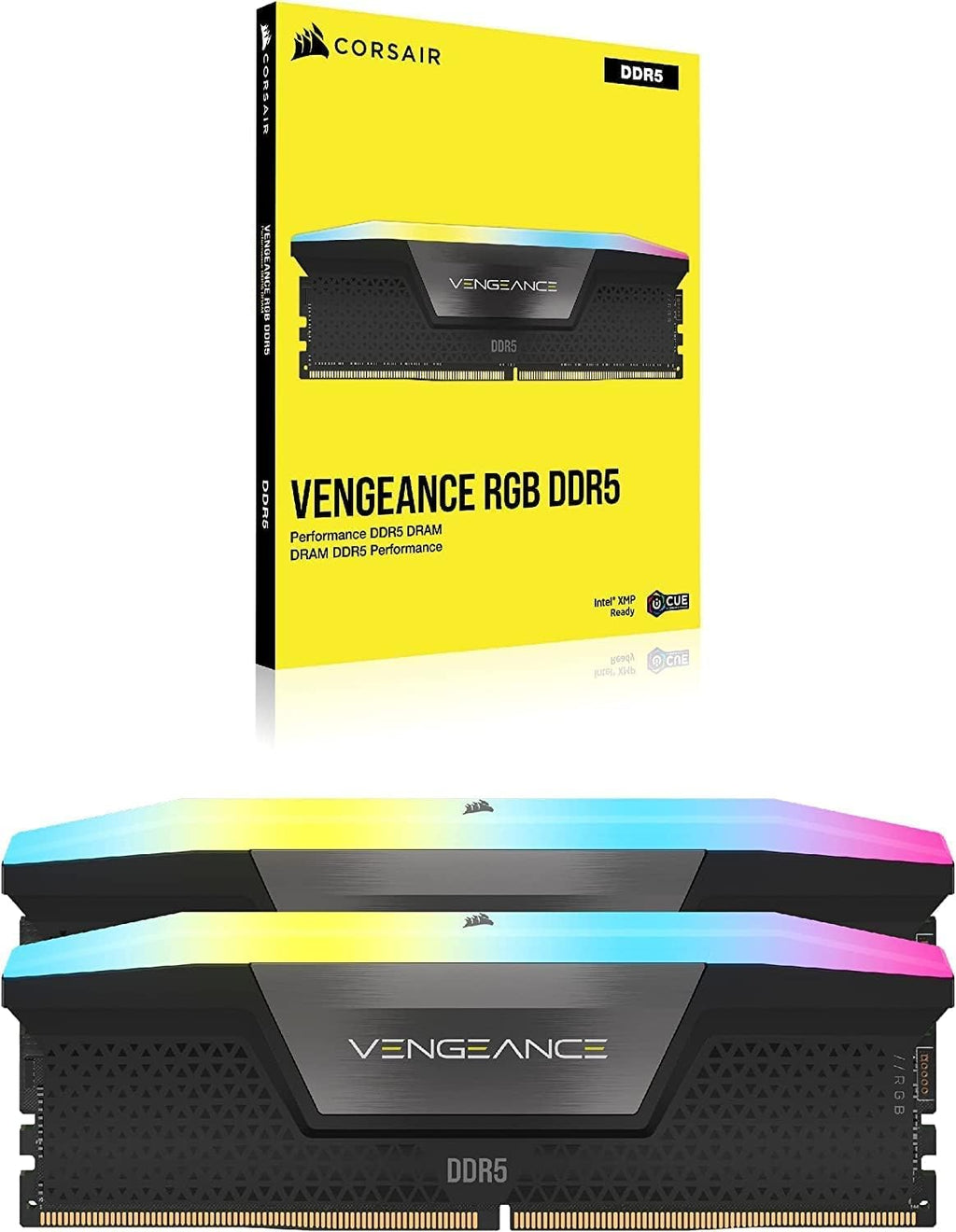 CORSAIR Vengeance RGB DDR5 RAM 32GB (2x16GB) Up to 6000MHz CL36-44-44-96 1.35V Intel XMP 3.0 Computer Memory – Black (CMH32GX5M2E6000C36)