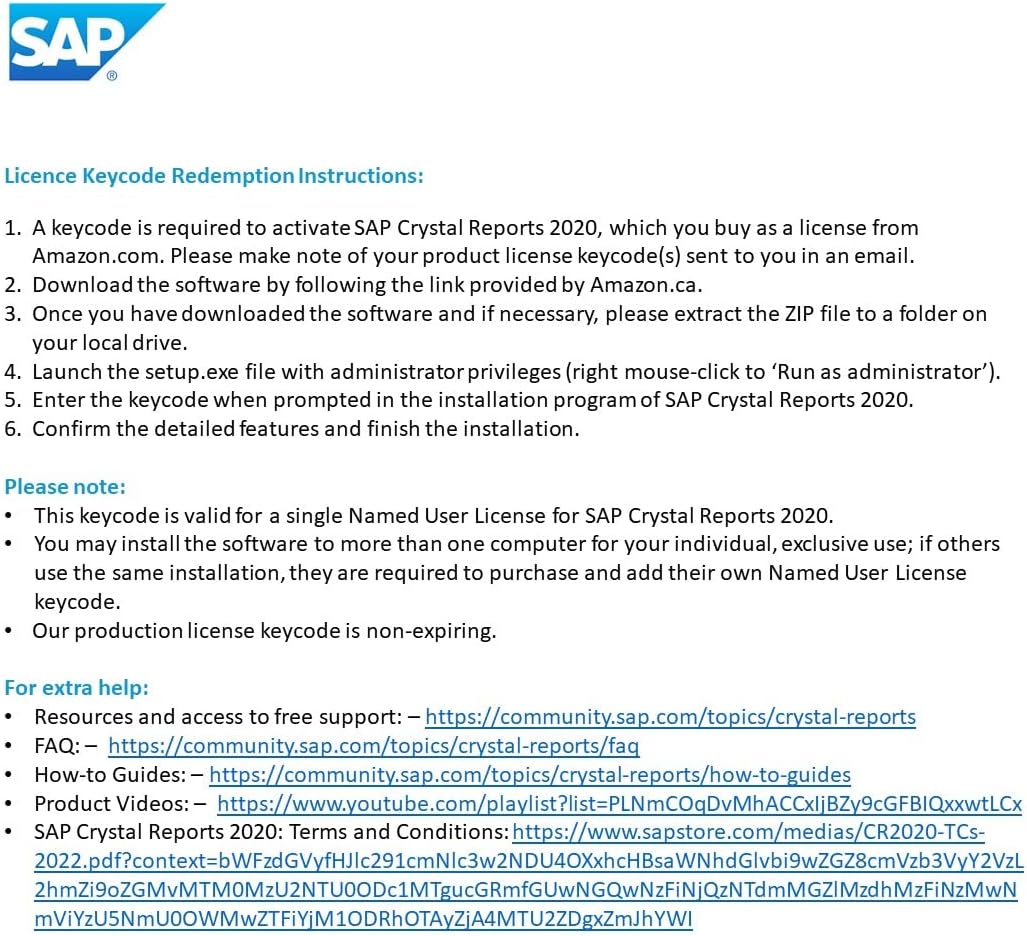 SAP Crystal Reports 2020 Reporting Software 64-Bit PC Download