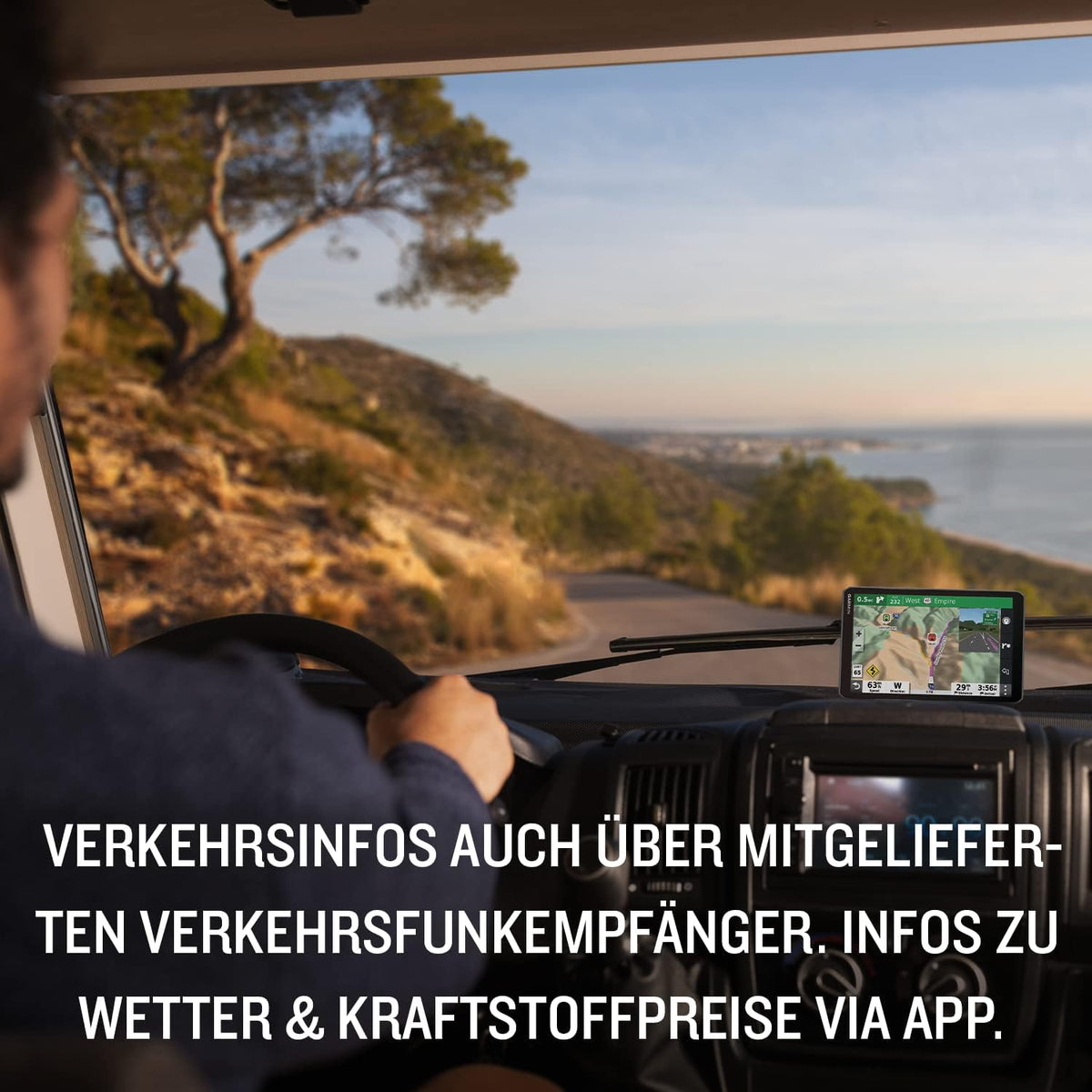 Garmin Camper 795 MT-D EU - Navigation Device Display for Motorhomes/Caravans, Pre-Installed 3D Maps for Europe and South Africa, Real Time Traffic Info, Campsite Database, 7 Inch