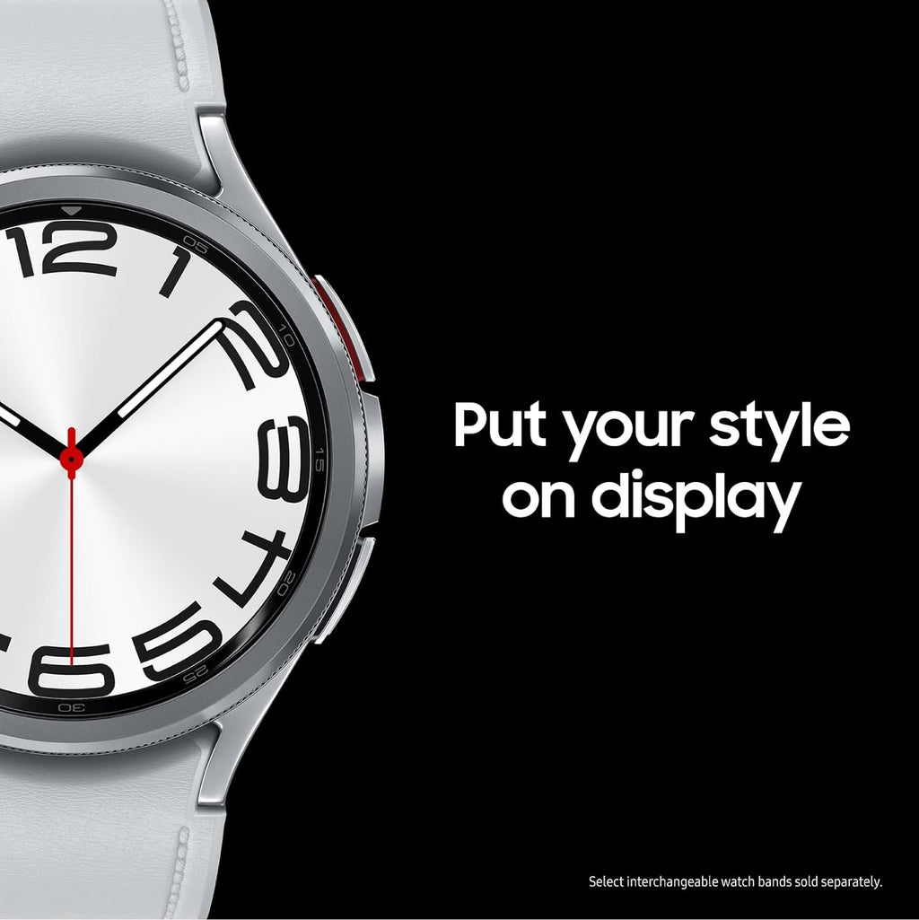 Samsung Galaxy Watch 6 Bespoke Edition 43mm Exclusive Bluetooth Smartwatch, Health, Fitness, Sleep, HR Tracker, Improved Battery, Sapphire Crystal Glass, US Version, Silver D-Buckle Band, Hybrid Blue