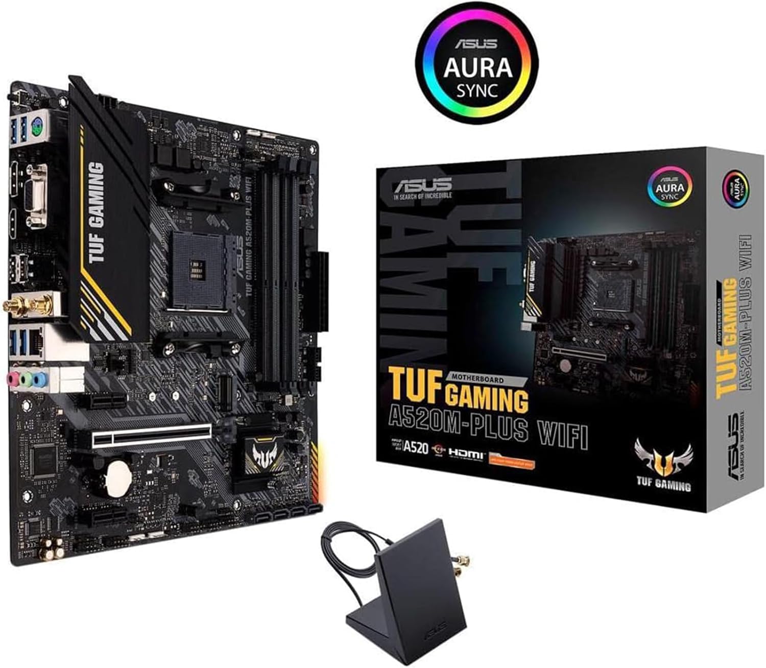 Micro Center AMD Ryzen 5 5500 Desktop Processor with ASUS TUF Gaming A520M-PLUS (WiFi) AM4 microATX Motherboard (M.2 Support, 802.11ac Wi-Fi, DisplayPort, HDMI)