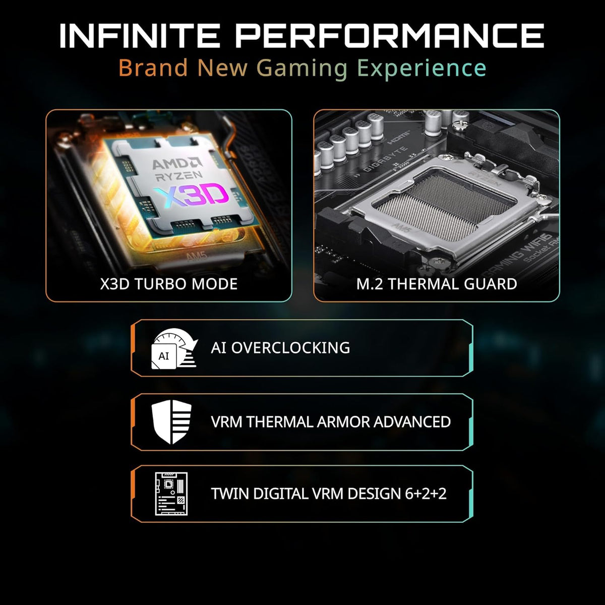 MICRO CENTER AMD Ryzen 7 9700X CPU Processor with GIGABYTE B850 Gaming WIFI6 Motherboard (ATX, DDR5, 3X M.2, PCIe 5.0, USB-C, WIFI6)