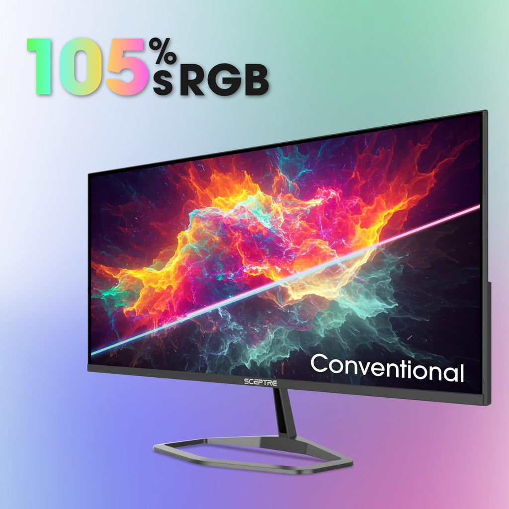 New! Sceptre 34-inch Prime Gaming Monitor 3440 x 1440 up to 180Hz DisplayPort HDMI Build-in Speakers, Machine Black 2027 (E345B-QU180D Series)