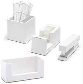 Poppin 10 Piece Set Fresh Start Desk Collection (White)