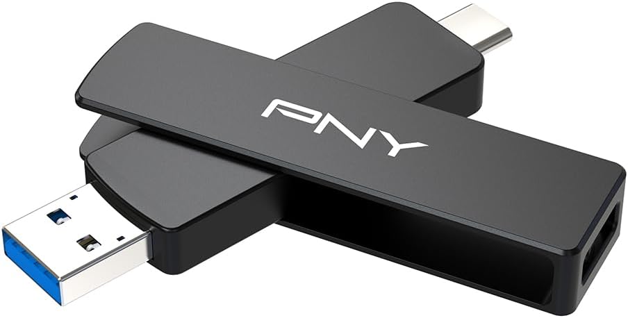 PNY 1TB Duo Link V3 USB 3.2 Gen 2 Type-C & Type-A OTG Flash Drive Extreme Speeds Read/Write 1000/800MB/s External Mobile Storage Compatible with Smartphone/Tablet/Laptops/Desktops