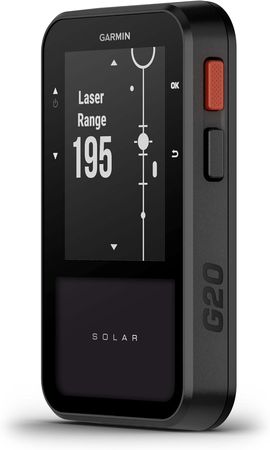 Garmin Approach® G20 Solar, GPS Golf Handheld with Solar Charging, Sunlight-Readable High Resolution Display, Built-in Magnet to Mount On Your Cart, Big Numbers for Easy Reading