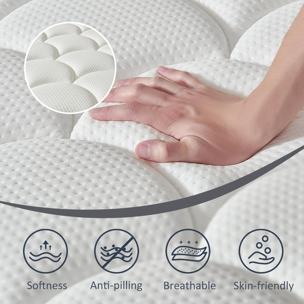 12 Inch Queen Mattress in a Box, Medium Firm Hybrid Mattress with Pocket Springs and Comfort Foam- Edge Support, Motion Isolation & Pressure Relief