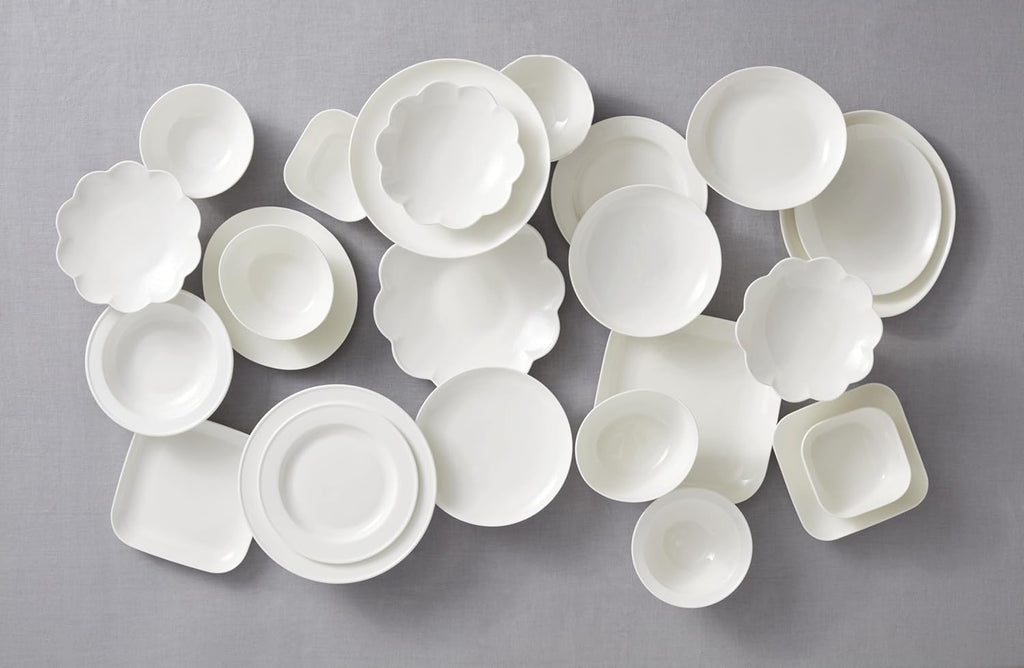 Lenox Dinnerware Set, Studio 1414 Scallop 16-Piece Set, Service For 4, Bone China Material, Dishwasher & Microwave Safe, Home And Kitchen, Kitchen And Dining, Plates And Bowls Sets (White, 16 Pieces)