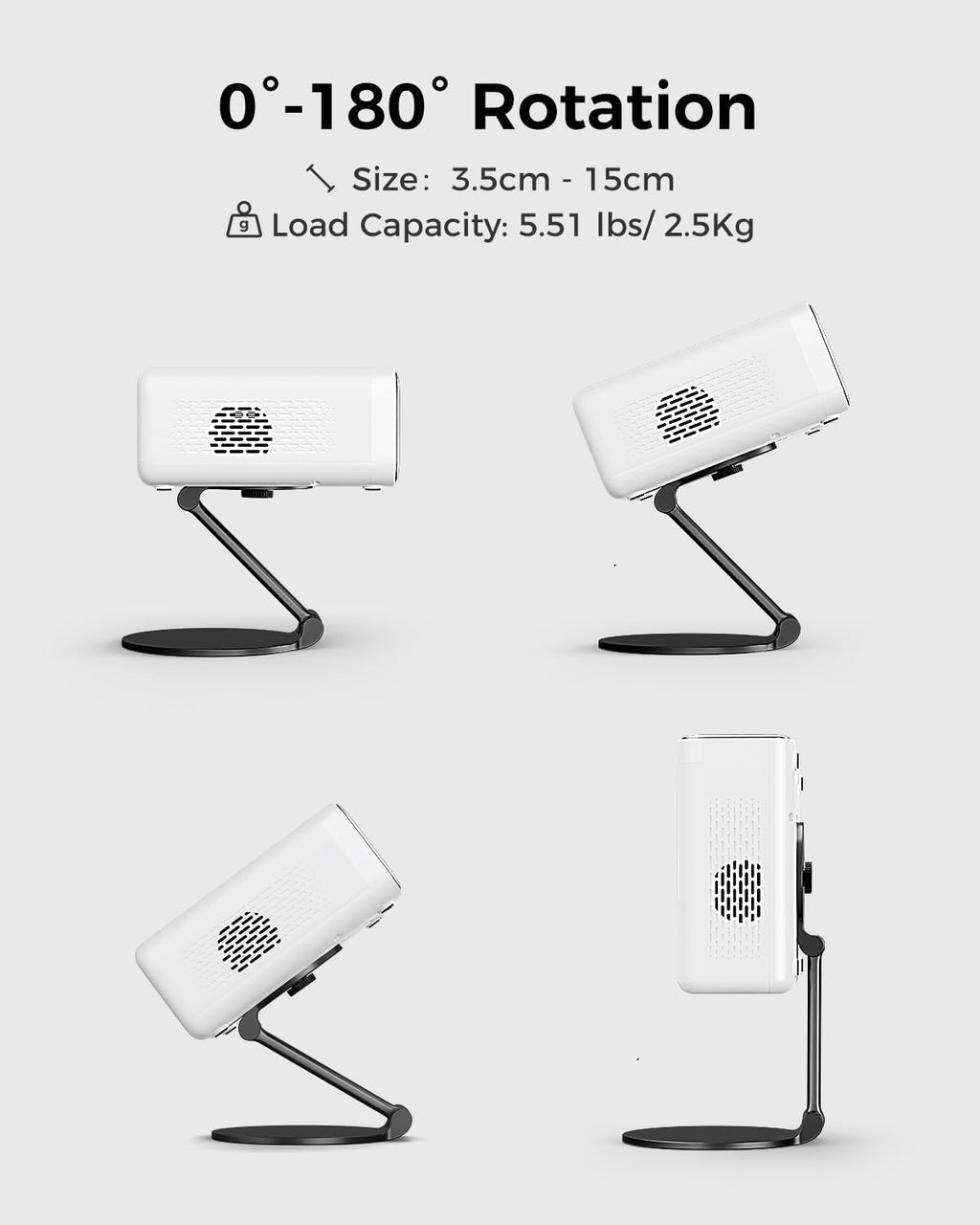 Aurzen D1R Cube Projector Bundle with Foldable Stand, Ultra-Compact with Easy Setup, 180° Rotation, Compatible with TMY, HAPPRUN, Yaber, Epson & Most Projectors (¼-Inch Screw, Only Stand)