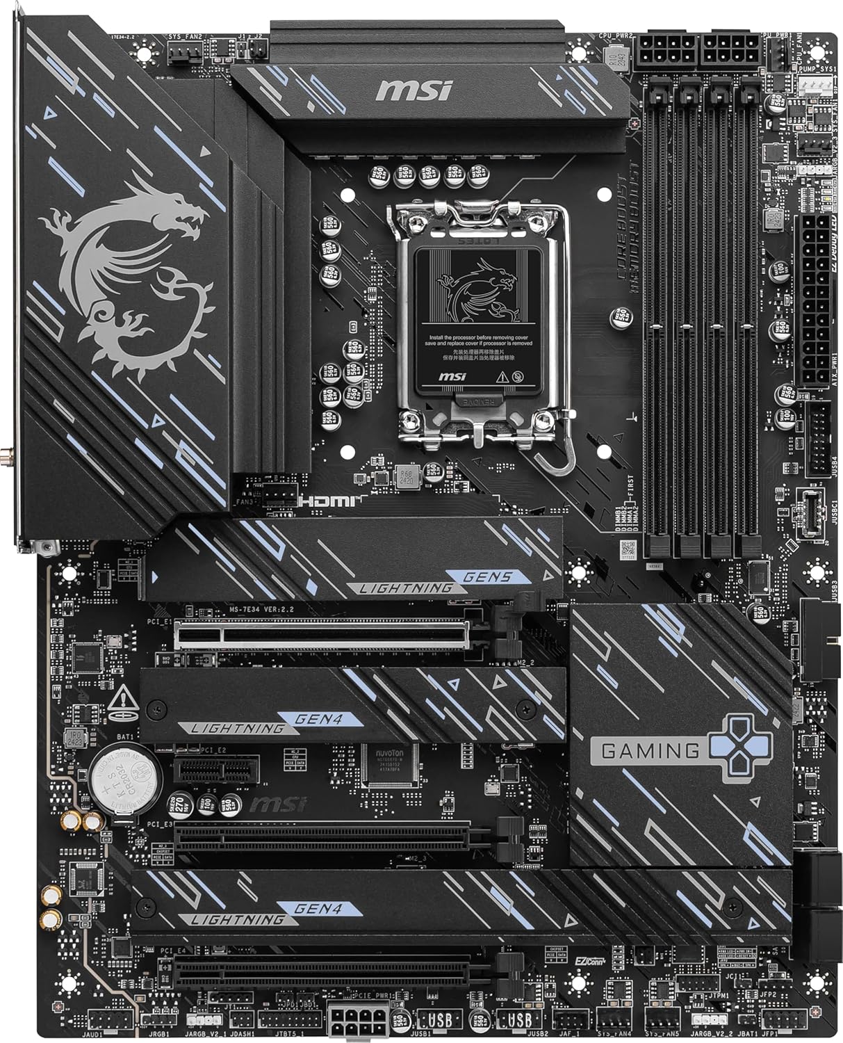 MSI Z890 Gaming Plus WiFi Motherboard,ATX-Supports Core Ultra Series 2 Intel,LGA 1851,DDR5,PCIe 5.0,M.2,SATA,5Gbps LAN,USB C,WiFi 7,Bluetooth 5.4,Thunderbolt 4+HIGH-Speed DDR5 RAM 16GB(1x16GB) Bundle